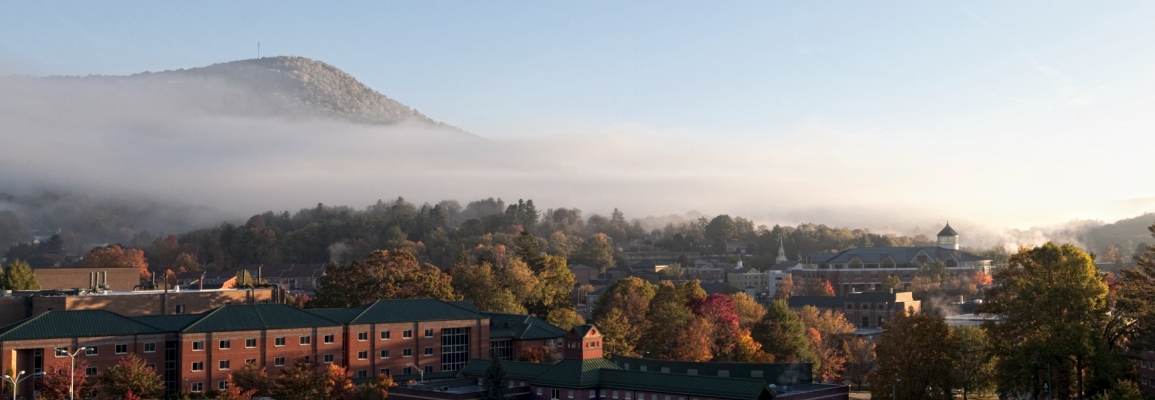 Panoramic view of Appalachian State's campus in autumn